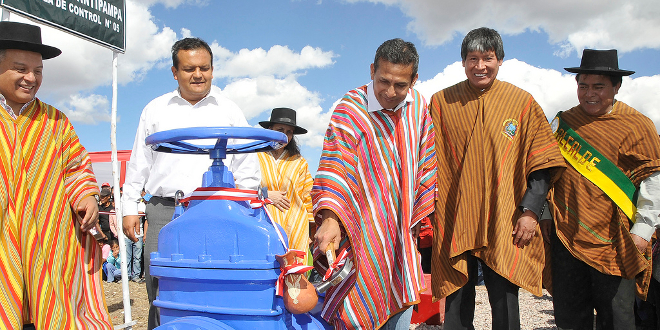 Presidente Humala inauguró canales y reservorios para riego tecnificado del “Proyecto Especial Río Cachi”