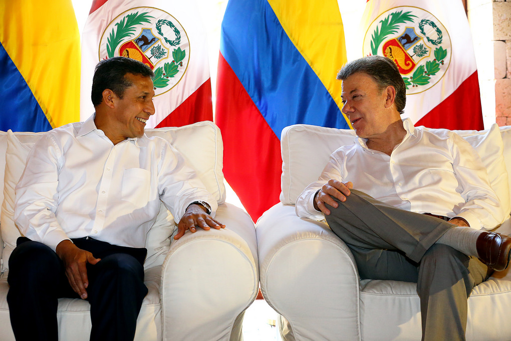 Presidente Humala es recibido en Visita Oficial por mandatario colombiano Juan Manuel Santos en Cartagena