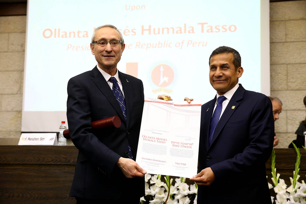 Presidente Ollanta Humala es distinguid​o como Profesor Honorario de la Universida​d Hebrea de Jerusalén