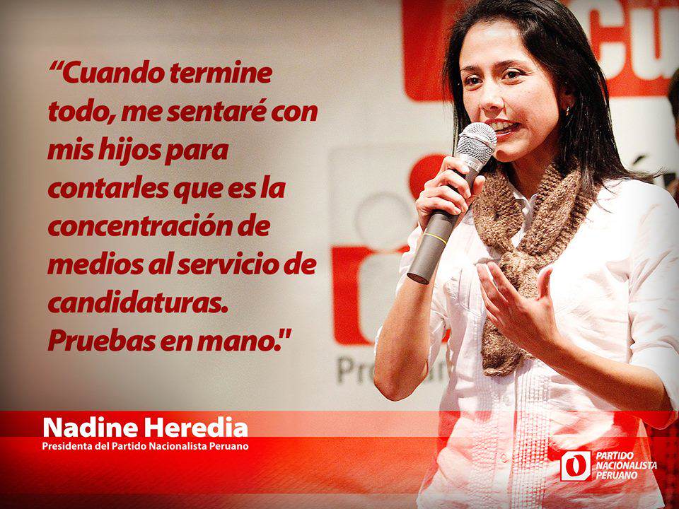 Nadine Heredia cuestiona supuestas pruebas en su contra