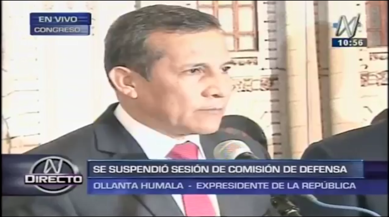 Conferencia Ollanta Humala informó sobre suspensión de sesión de la Comisión de Defensa