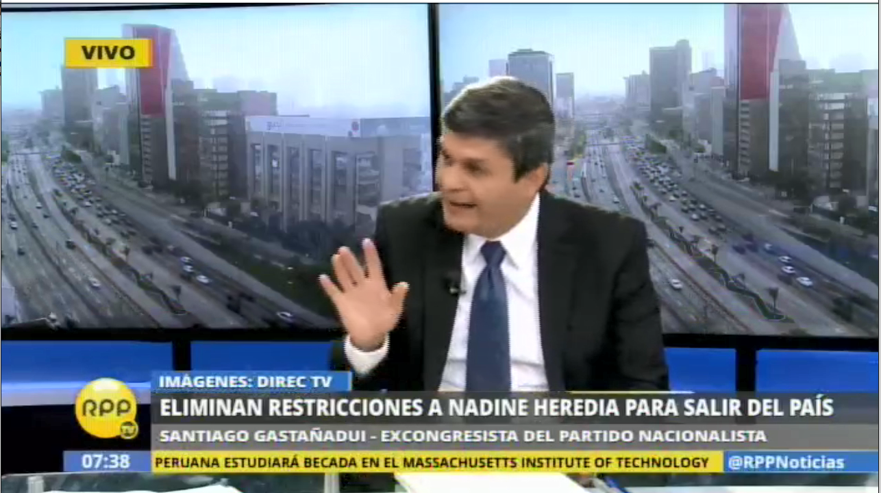 Santiago Gastañadui comentó sobre la eliminación de las restricciones a Nadine Heredia