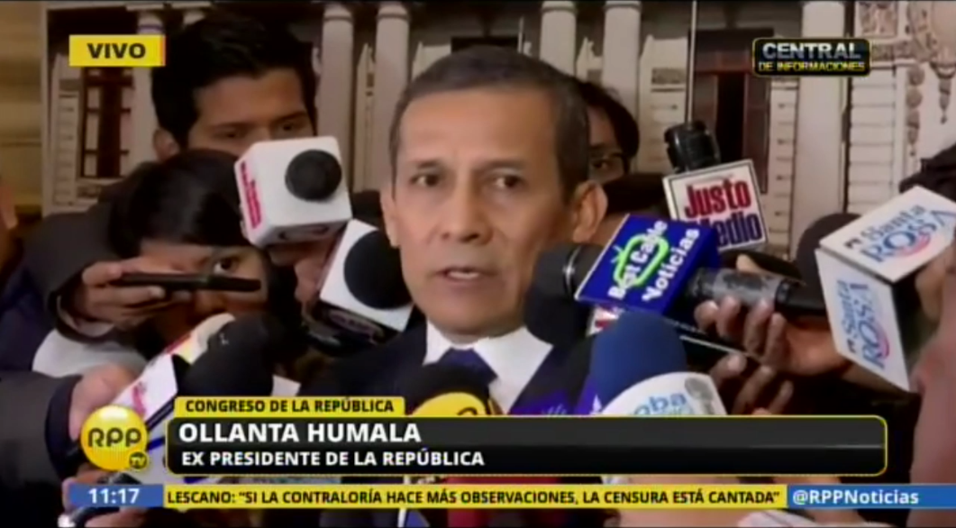 Declaraciones Ollanta Humala, a su salida de Comisión de Defensa por falta de quorum.