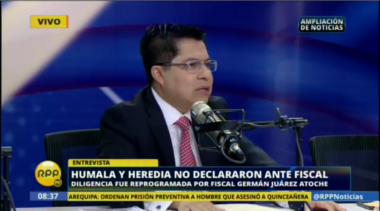 Julio César Espinoza: criticó el proceder del fiscal Germán Juárez Atoche